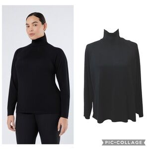 Originaire Classic Black Turtleneck Pullover Long Sleeve Sweater Size XL NWT!